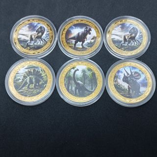 6 MONEDAS DE 40 MM + ESTUCHE "DINOSAURIOS"