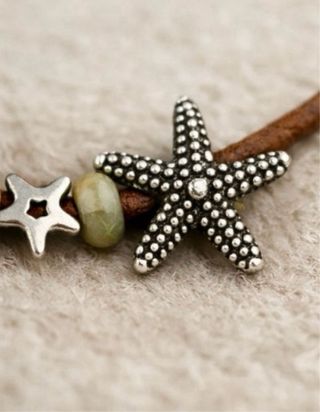 Collar cuero estrella de mar nuevo