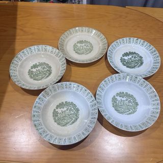 5 Platos La Cartuja Diseño Castillo Verde