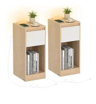 Juego 2 Mesitas Noche Estrechas