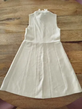 Vestido Zara blanco con lazo negro