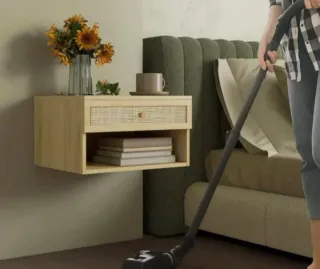 Lote 2 Mesitas Noche Madera Ratán