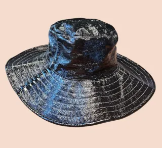 Cappello pioggia vinile ZARA nero M