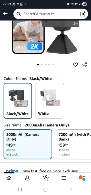 Cámara Vigilancia EZVIZ 4G Mini 2K