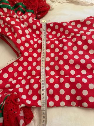 Traje Flamenca Niña Rojo Lunares blancos