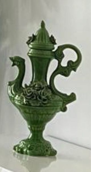 Jarrón decorativo verde de cerámica