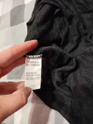 Top negro brillante T. XS