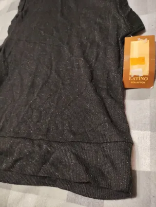 Top negro brillante T. XS