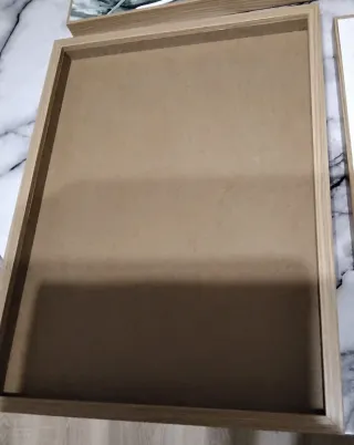 Lote 4 Cuadros Hojas Tropicales verdes/Blanco