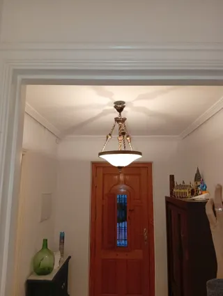 Lámpara de techo colgante de cristal y metal