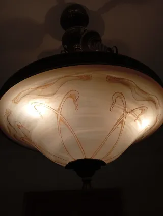 Lámpara de techo colgante de cristal y metal