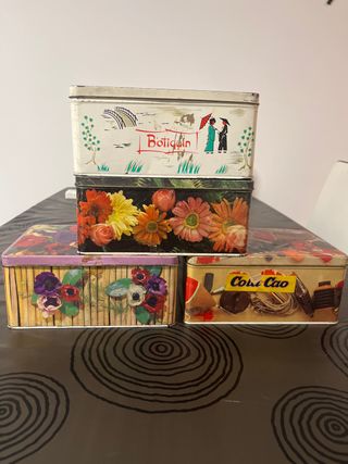 Lote 4 Cajas Metálicas Vintage Cola Cao