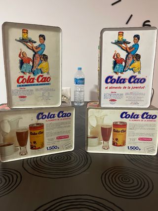 Lote 4 Cajas Metálicas Vintage Cola Cao