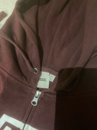 Sudadera Vans Granate con Capucha y Cremallera