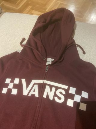 Sudadera Vans Granate con Capucha y Cremallera