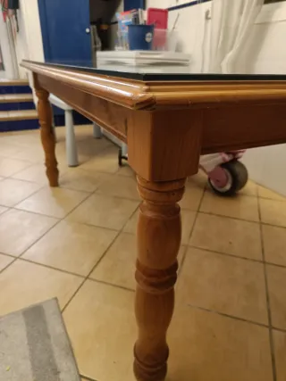 Mesa Comedor Madera y Cristal 6-8 Personas.