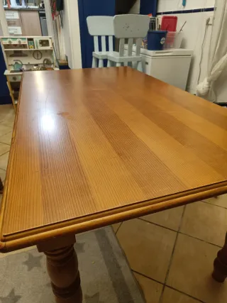 Mesa Comedor Madera y Cristal 6-8 Personas.