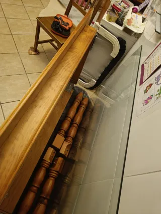 Mesa Comedor Madera y Cristal 6-8 Personas.