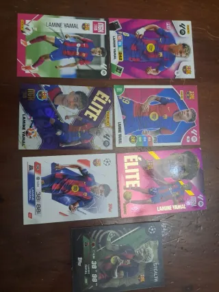 Lote cromos Lamine Yamal Panini y Topps
