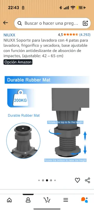Base ajustable para lavadora/secadora