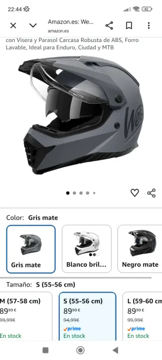 Casco Motocross Westt Gris