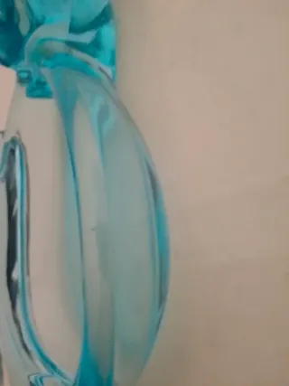 Cenicero/portaobjetos vintage cristal aquamarina