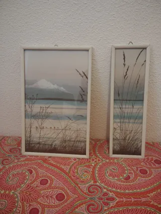 Dúo de cuadros decorativos,pintados a mano.