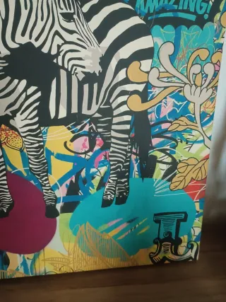 Cuadro grande de "HABITAT" Cebra Graffiti