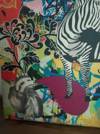 Cuadro grande de "HABITAT" Cebra Graffiti