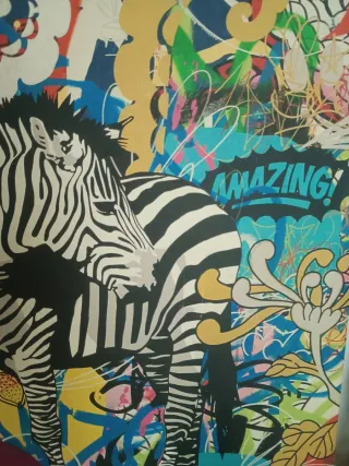 Cuadro grande de "HABITAT" Cebra Graffiti