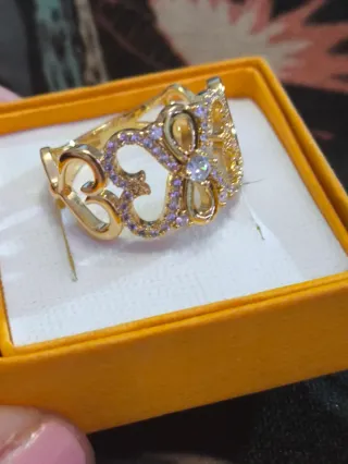 Anillo Acero Chapado Oro Infinito