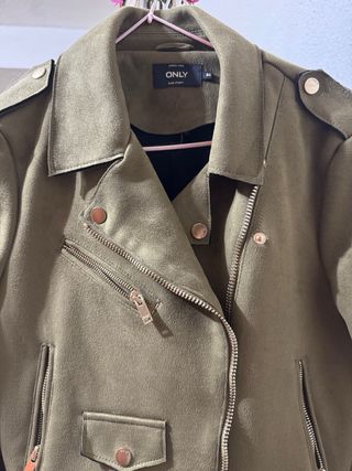 Chaqueta Biker ONLY Verde Talla S