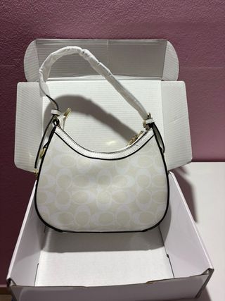 Bolso Coach Blanco y Dorado