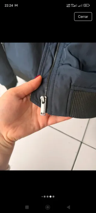 Cazadora Bomber IKKS. Color azul marino, oscuro