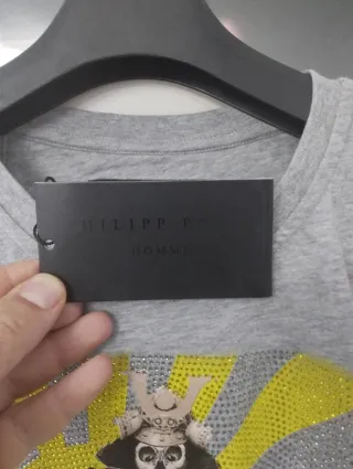 Camiseta Philipp Plein Samurai Gris y Amarillo