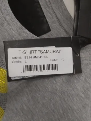 Camiseta Philipp Plein Samurai Gris y Amarillo