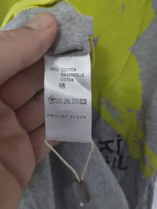 Camiseta Philipp Plein Samurai Gris y Amarillo