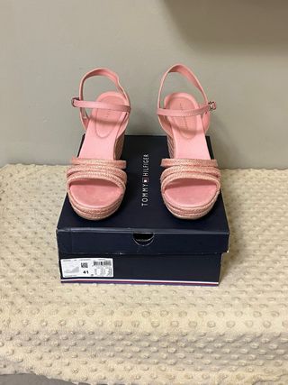 Sandali con zeppa Tommy Hilfiger rosa tg 41