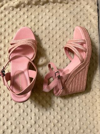 Sandali con zeppa Tommy Hilfiger rosa tg 41