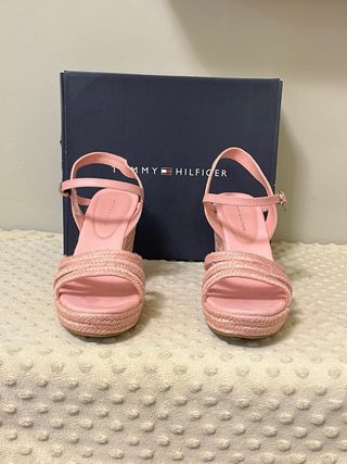 Sandali con zeppa Tommy Hilfiger rosa tg 41