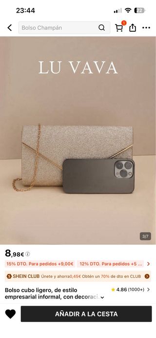 Bolso de fiesta LU VAVA dorado