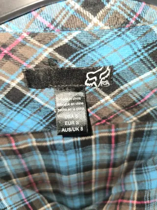 Camisa Fox Cuadros Azul Talla S