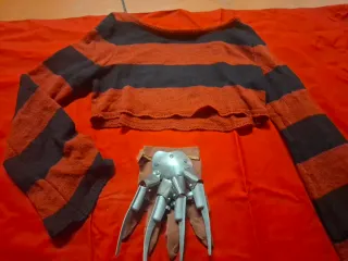 Disfraz Freddy Krueger Gersey y guante cuchillas