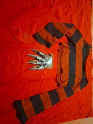 Disfraz Freddy Krueger Gersey y guante cuchillas