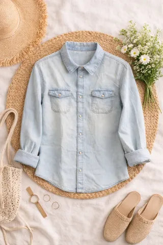 Camisa vaquera azul claro