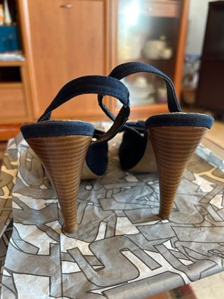 Sandalias Sfera tacón lazo negras
