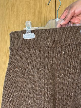 Falda larga punto Zara marrón Talla S
