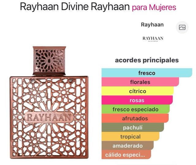 Perfume Rayhaan Divine Dorado Rosado