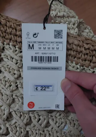 Bolso de hombro de rafia