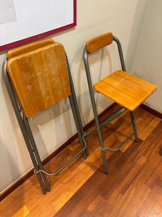Taburete plegable madera y metal